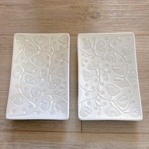 Crate & Barrel White Porcelain Square Plate